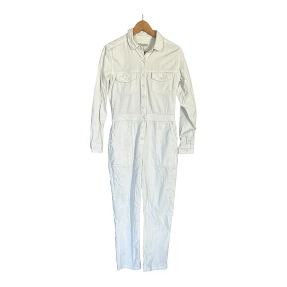 Outerknown Jumpsuit Organic Cotton Corduroy Women's XS White Pockets Coverall - Picture 2 of 14